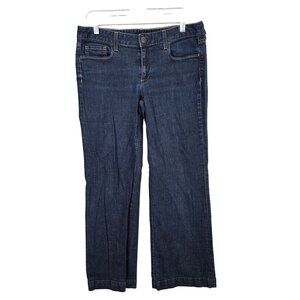 Womens J. Crew Blue Denim Jeans Bootcut Dark Wash Mid Rise Cotton Stretch 10